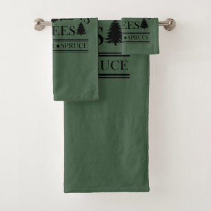 Modern Farm Fresh Christmas Pine Trees Bath Towel Set
