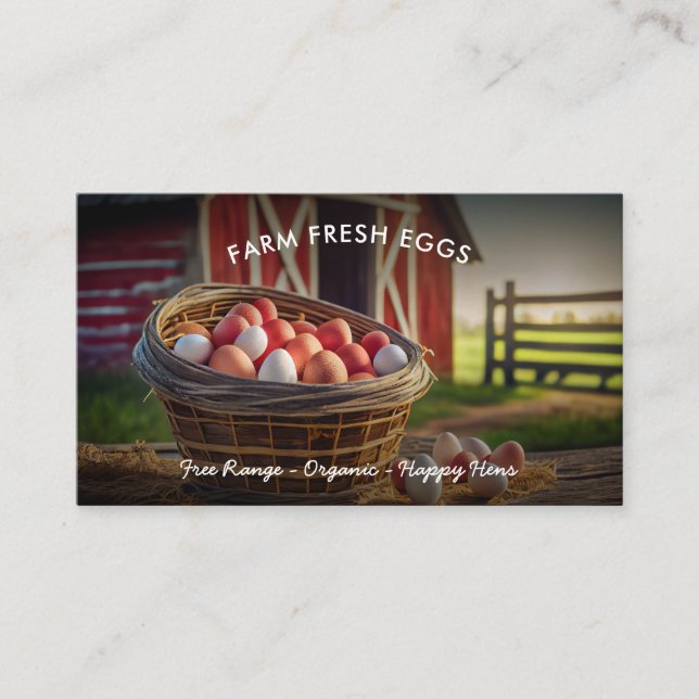 Modern Farm Fresh Eggs Chicken Egg Business Card (Front)