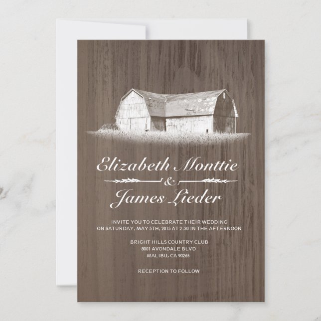 Modern Farm Wedding Invitations (Front)
