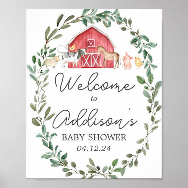 Modern Farm Welcome Sign farm Welcome Poster (Front)