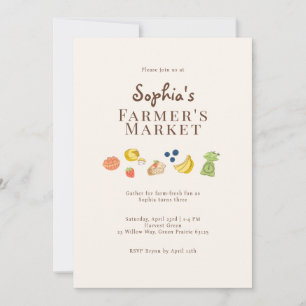 Modern Farmer's Market Hand Drawn Party Invitation