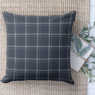 Modern Farmhouse Blue And White Plaid Couch Cushion