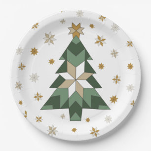 Modern Farmhouse Christmas Tree Paper Plate