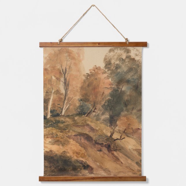 Modern Farmhouse Fall Autumn Landscape Painting Hanging Tapestry (Front)
