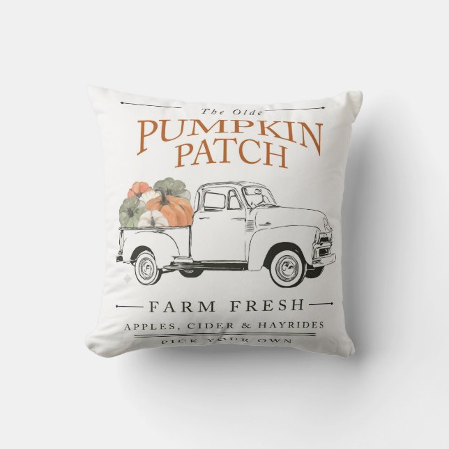 Modern Farmhouse Fall truck pillow (Front)