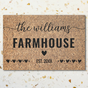 Modern Farmhouse Family Monogram Door Mat