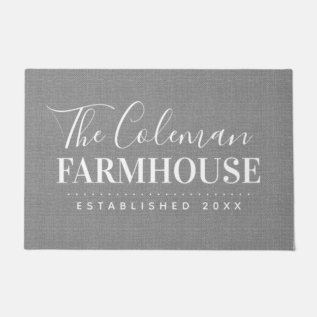 Modern Farmhouse Family Monogram Doormat (Front)