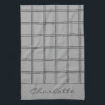 Modern Farmhouse Grey Plaid Personalised Rustic Tea Towel<br><div class="desc">Add a touch of charm to your kitchen with this modern farmhouse-inspired grey plaid kitchen towel, personalised to make it uniquely yours. Perfect for those who love rustic yet contemporary decor, this towel blends practicality with stylish simplicity. Whether for your own home or as a thoughtful gift, it’s a versatile...</div>
