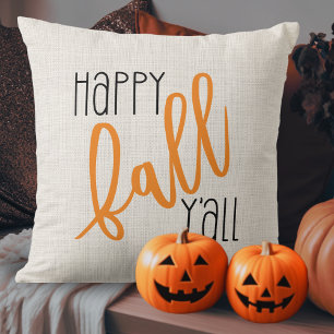 Modern Farmhouse Happy Fall Y'all Autumn Cushion