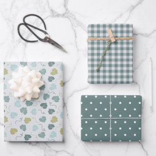 Modern farmhouse holiday green  wrapping paper sheet
