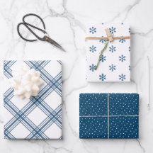 Modern Farmhouse holiday wrapping paper - navy