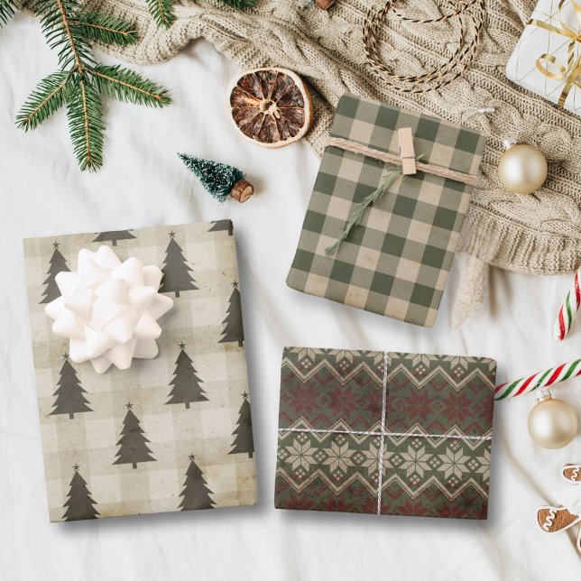 Modern Farmhouse Holiday  Wrapping Paper Sheet (Creator Uploaded)