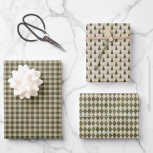 Modern Farmhouse Holiday Wrapping Paper Sheets
