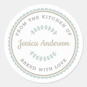 Modern Farmhouse Personalised Baking Gift Classic Round Sticker