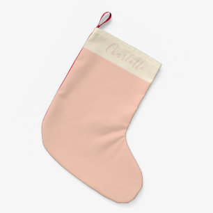 Modern Farmhouse Personalised Name Peach Coquette Small Christmas Stocking