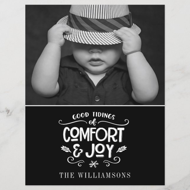 Modern Farmhouse | Photo Budget Christmas Card  (Front)