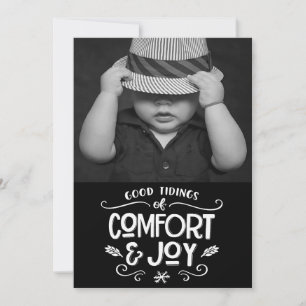 Modern Farmhouse  Photo on Black Gingham Christmas