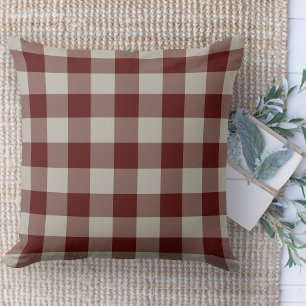 Modern Farmhouse Red & Beige Buffalo Plaid Couch  Cushion