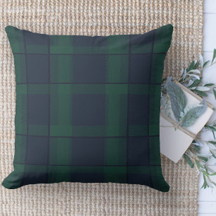 Modern Farmhouse Rug, Green And Blue Plaid Area Cushion