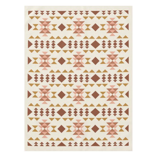 Modern Farmhouse Rustic Terracotta Geometric Art  Tablecloth (Front)