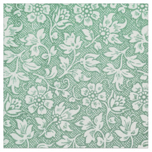 Modern Farmhouse Sage Green Vintage Florals Fabric