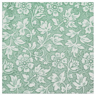 Modern Farmhouse Sage Green Vintage Florals Fabric
