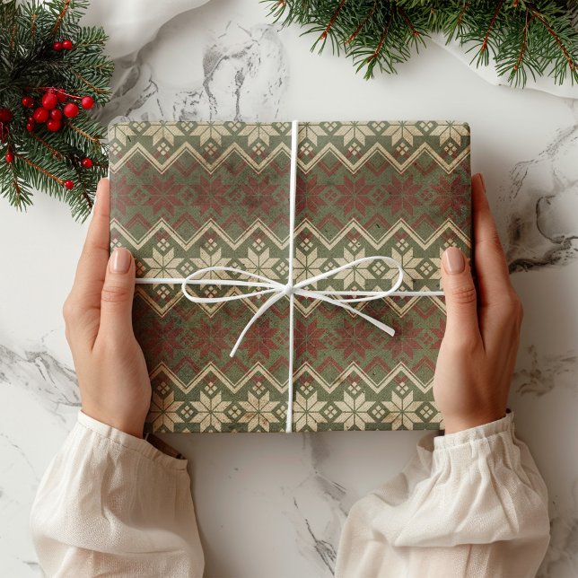  Modern Farmhouse Snowflake Pattern Wrapping Paper (Creator Uploaded)