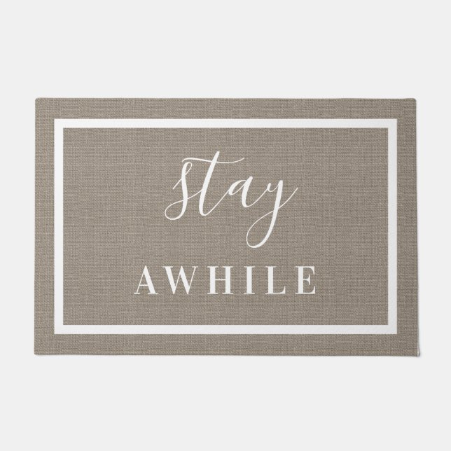 Modern Farmhouse Stay Awhile Doormat (Front)
