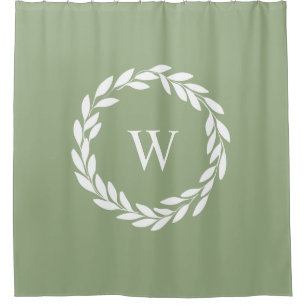 Modern Farmhouse Style Chic Monogrammed Shower Curtain