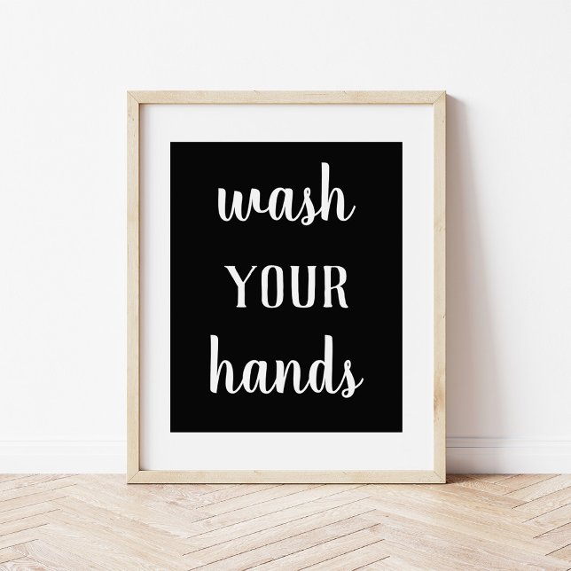 Modern Farmhouse Wash Your Hands Bathroom Art Poster (Creator Uploaded)