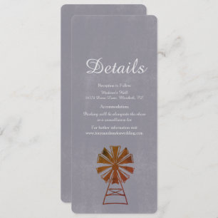 Modern Farmhouse Windmill Rustic Wedding Details Invitation
