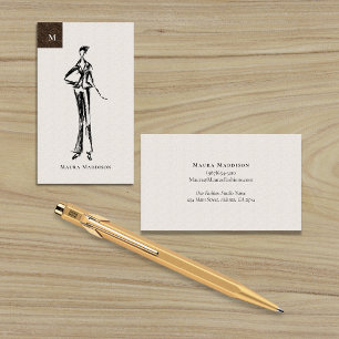 Modern Fashion Designer Model Sketch Business Card