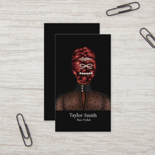 Modern Fashion Girl Hair Stylist Business Card
