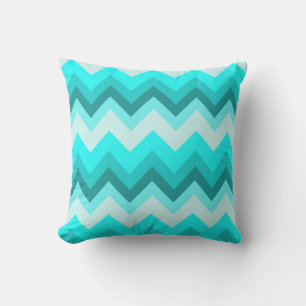 modern fashion girly ombre teal turquoise chevron cushion