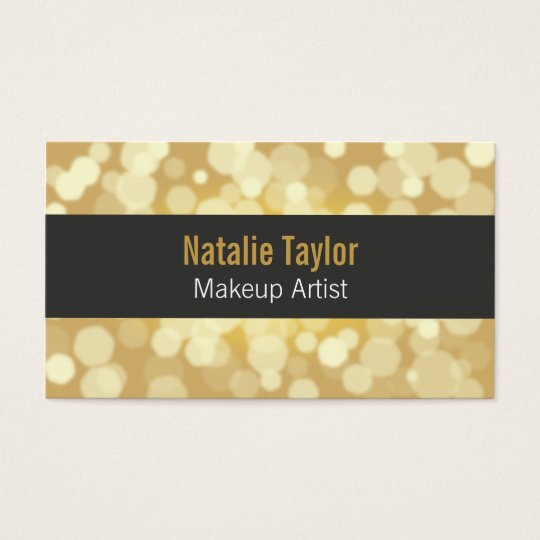 Modern, Fashion, Glamour, Faux Gold, Makeup Artist Business Card