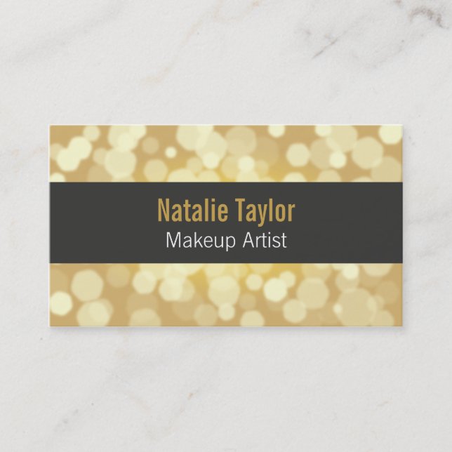 Modern, Fashion, Glamour, Faux Gold, Makeup Artist Business Card (Front)