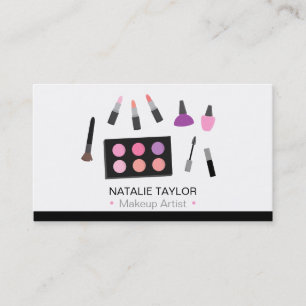 Modern Fashion Makeup Artist Business Cards