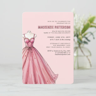 Modern Fashion School Fashion Designer Graduation Invitation