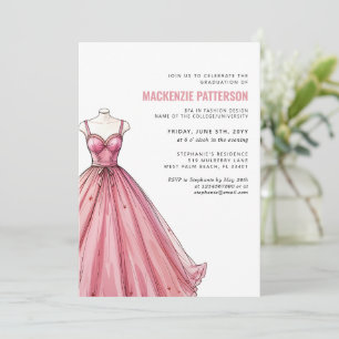 Modern Fashion School Fashion Designer Graduation Invitation
