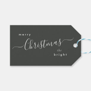 Modern fashionable Christmas forest green dark  Gift Tags