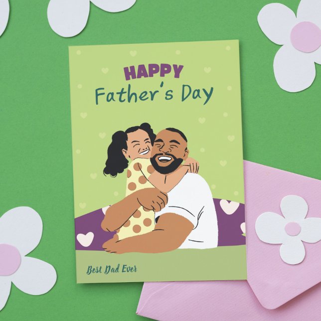 Modern Father’s Day Greenery Illustration Design Card (Creator Uploaded)
