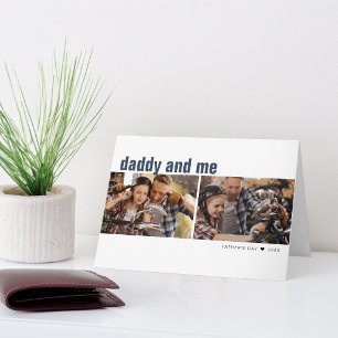 Modern Father's Day Daddy and Me 2 Photo Greeting Card