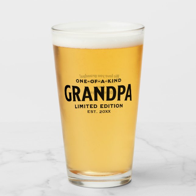 Modern Father's Day Gift for Grandpa Customised Gl Glass (Front Filled)