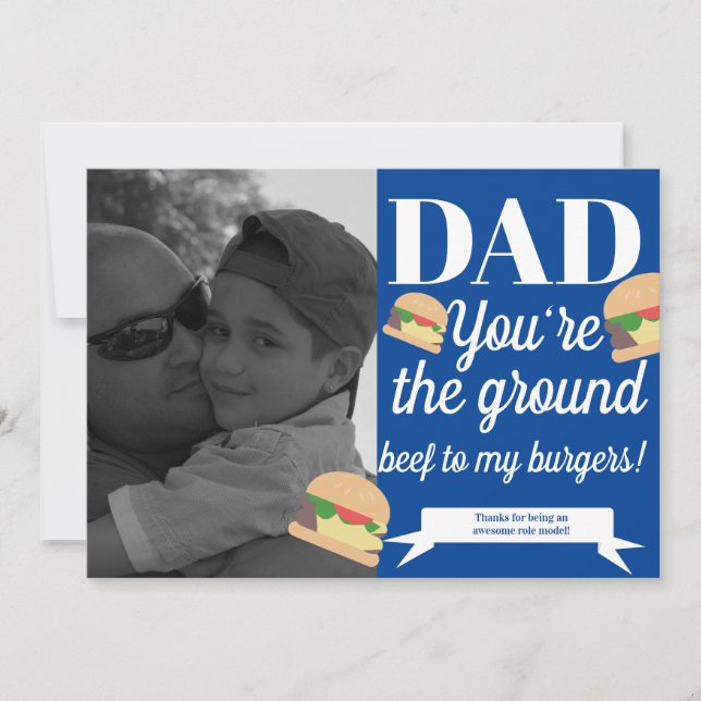Modern Fathers Day Isometric Favourite Food Burger Card (Front)