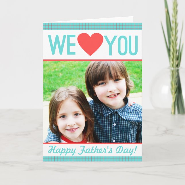 Modern Father's Day Photo Card (Front)
