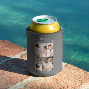 Modern   Fathers Day Photo Collage Can Cooler