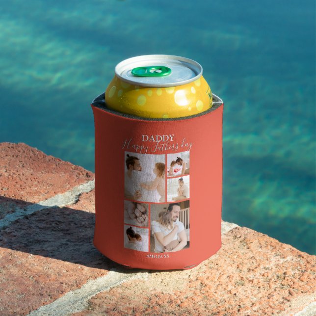 Modern | Fathers Day Photo Collage Can Cooler (In Situ Pool)