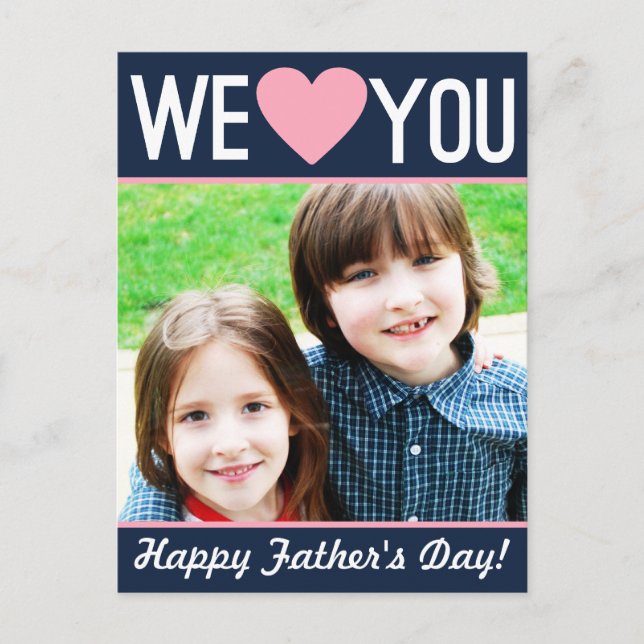 Modern Father's Day Photo Postcard (Front)