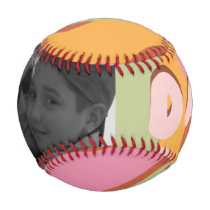 Modern Fathers Day Retro Pattern Dad Message Photo Baseball