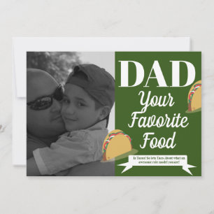 Modern Fathers Day Taco Isometric Favourite Food Card